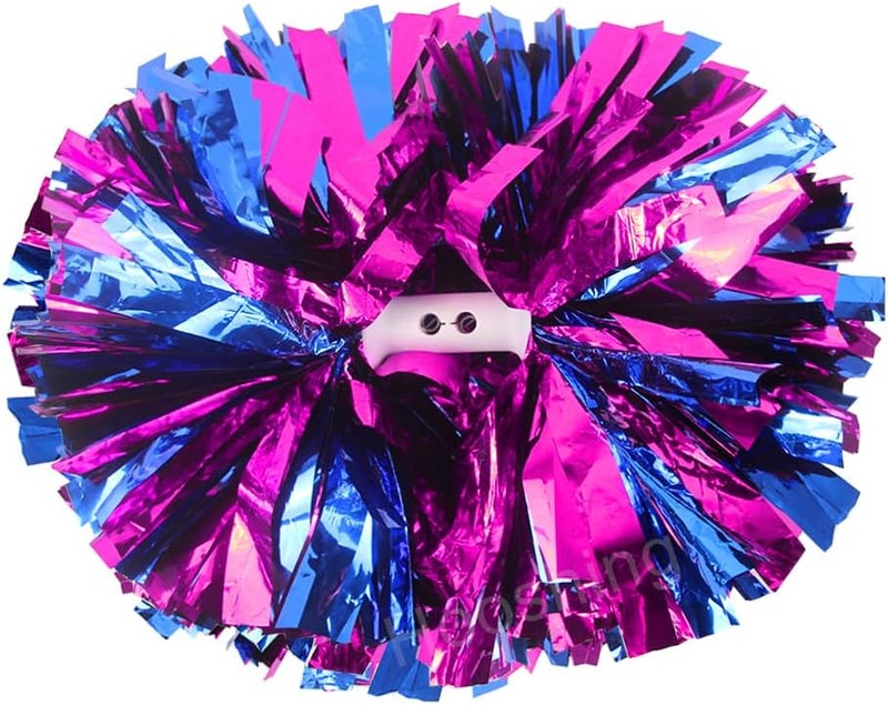Hooshing 2PCS Pom Poms Cheerleading Professional Cheer Pom Poms with Baton Handle (No Zip Tie) for Cheer Squad Team Sports Spirited Party Dance Training - Image 1